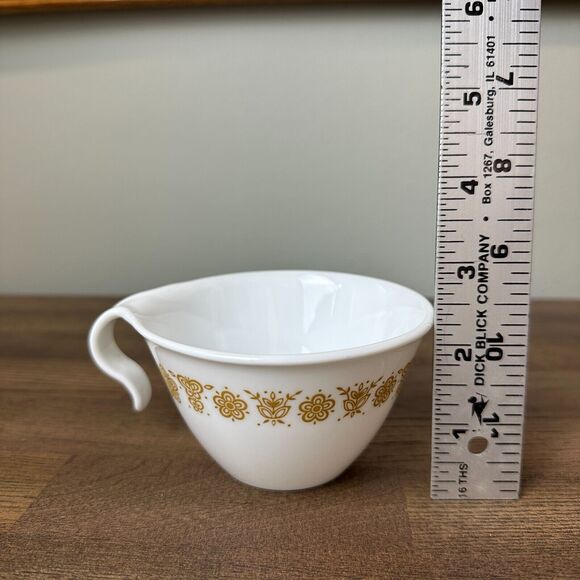 4 Vtg Corelle Butterfly Gold Hook Handle Coffee Tea Cup 6oz Stackable 70s MCM - Picture 9 of 10